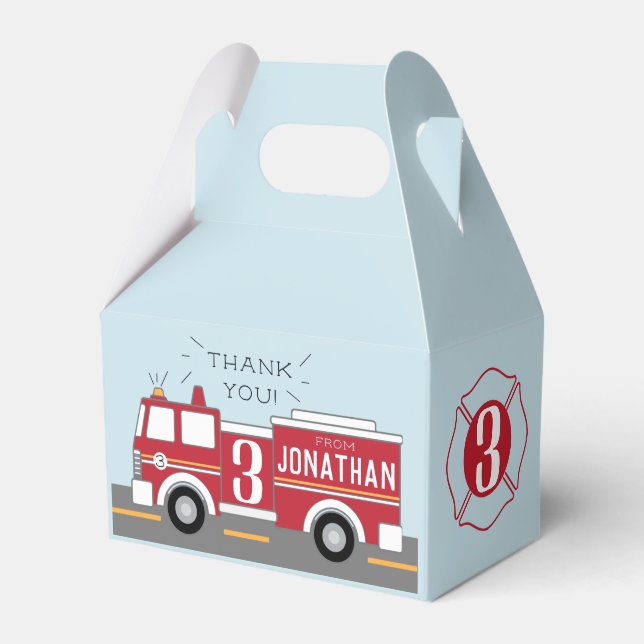 Firetruck kids favour box (Front Side)