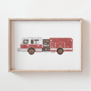 Firetruck Kids Room Poster