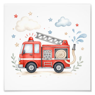 Firetruck Nursery Decor Photo Print