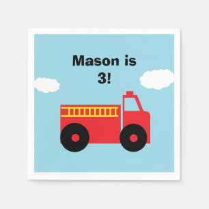 "Firetruck" Personalised Paper Napkins