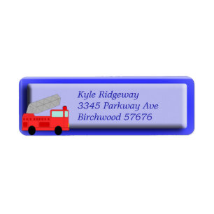 Firetruck Return Address Label