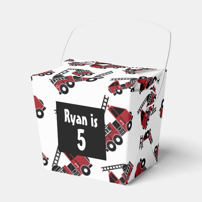 Firetrucks takeout container favour box (Front Side)