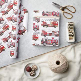 Firetrucks Wrapping Paper