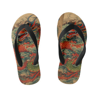 "Firewalker's Embrace: Dragon Scale Sandals" Kid's Thongs