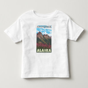 Fireweed & Mountains - Anchorage, Alaska Toddler T-Shirt