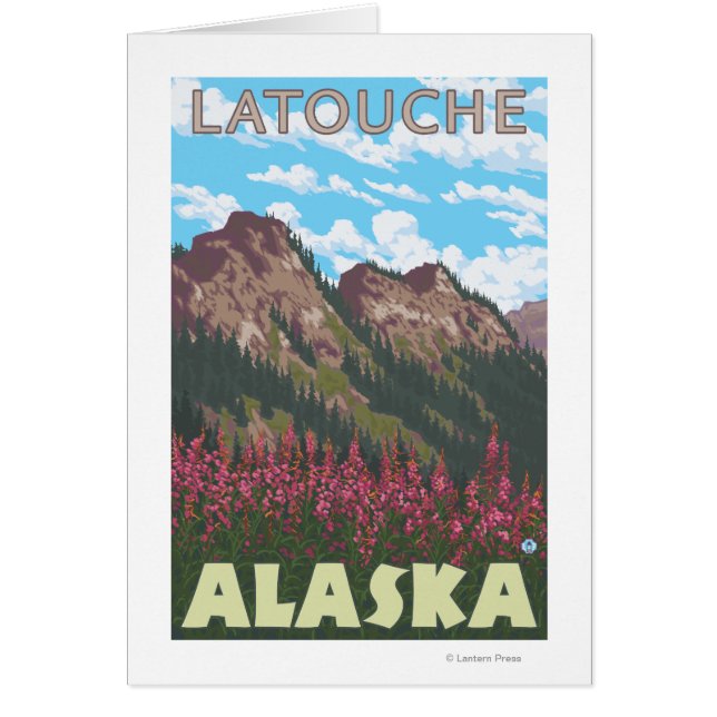 Fireweed & Mountains - Latouche, Alaska (Front)