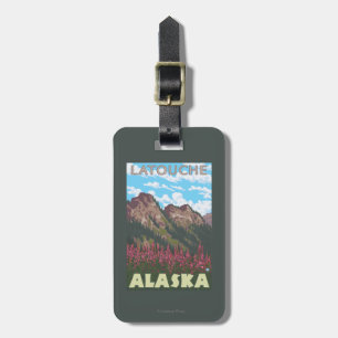 Fireweed & Mountains - Latouche, Alaska Luggage Tag