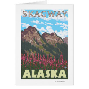 Fireweed & Mountains - Skagway, Alaska
