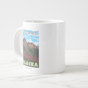 Fireweed & Mountains - Valdez, Alaska Large Coffee Mug
