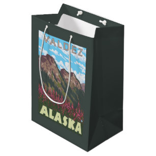 Fireweed & Mountains - Valdez, Alaska Medium Gift Bag