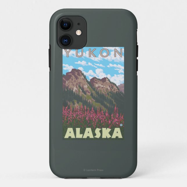 Fireweed & Mountains - Yukon, Alaska Case-Mate iPhone Case (Back)