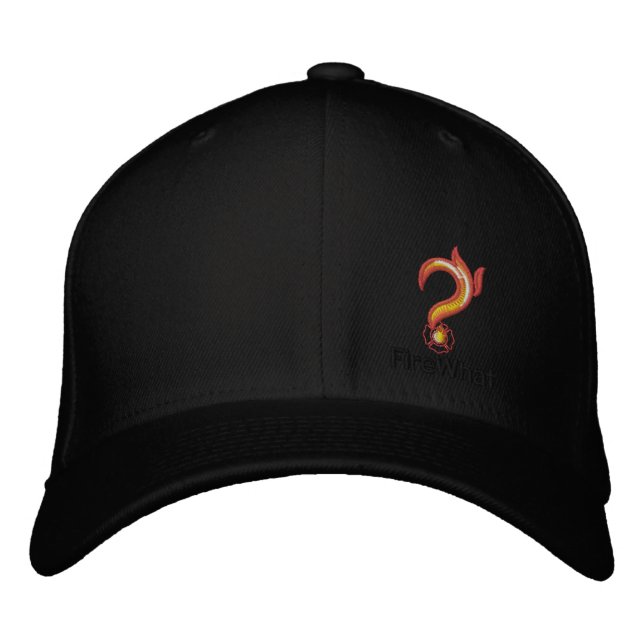 FireWhat Fit Hat with Black on Black logo (Front)