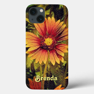 Firewheel Flower Name Monogram iPhone 13 Case