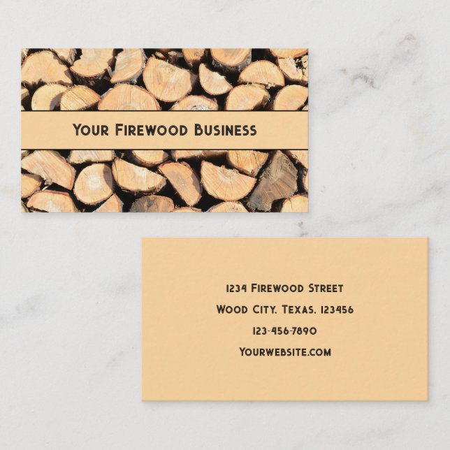 Firewood Cut Logs Business Card (Front/Back)