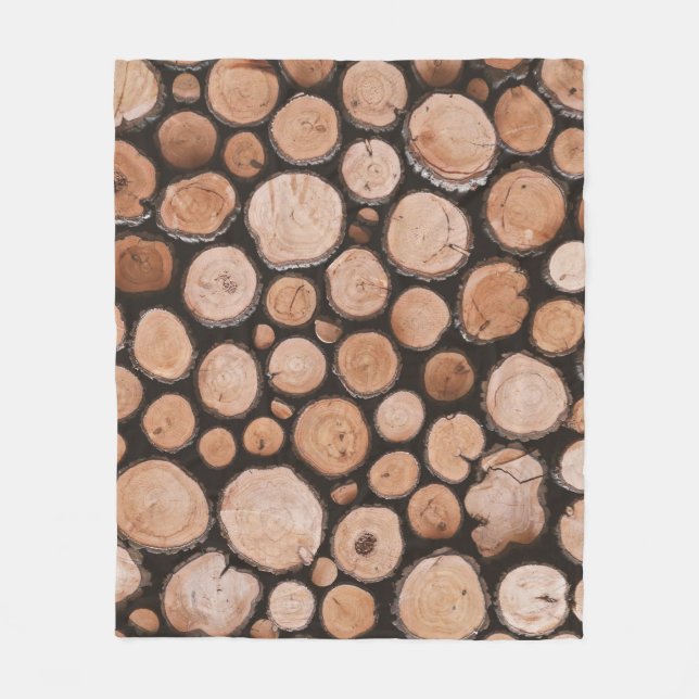Firewood Logs   Fleece Blanket (Front)