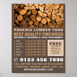 Firewood, Lumber/Timber/Wood Yard Poster