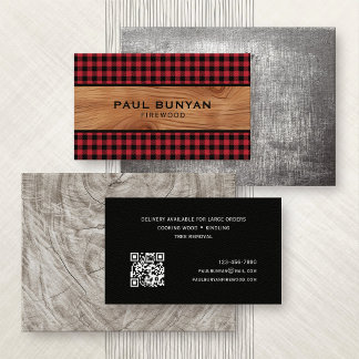 Firewood Lumberjack Tree Service Business Card