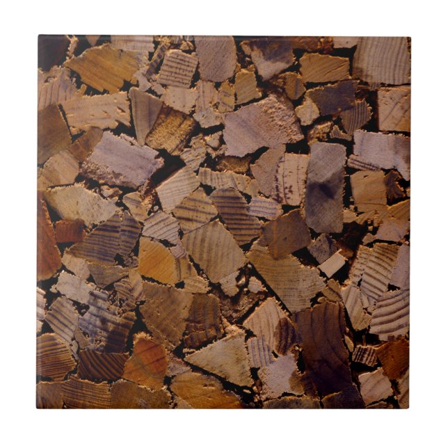Firewood rustic cabin wood grain tree bark pattern tile (Front)