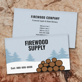 Firewood Supply & Home Delivery Business Card