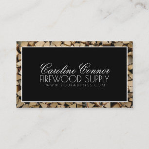 Firewood Supply Logs Black & White Bold Card