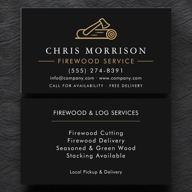 Firewood Supply Service Wooden Log Business Card (Creator Uploaded)