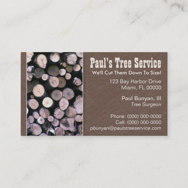 Firewood/Tree Service Business Card (Front)