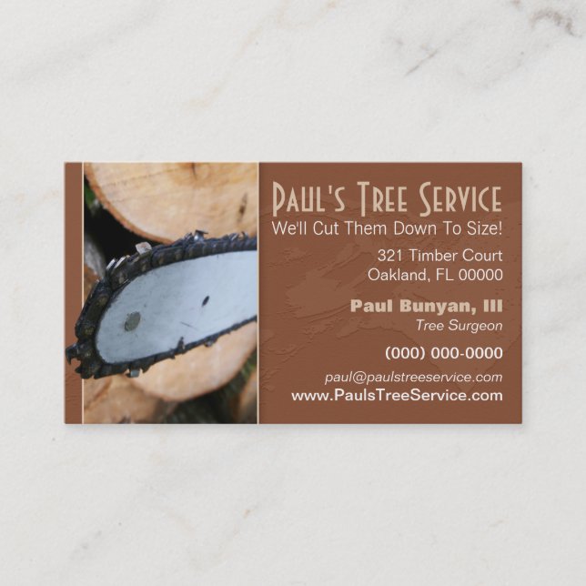 Firewood/Tree Service Business Card (Front)