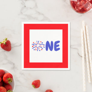 Firework 1st Birthday Napkin