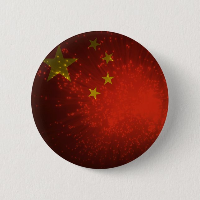 Firework; China Flag 6 Cm Round Badge (Front)