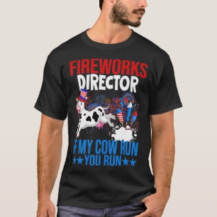 Firework Director Happy 4th Of July American Flag  T-Shirt