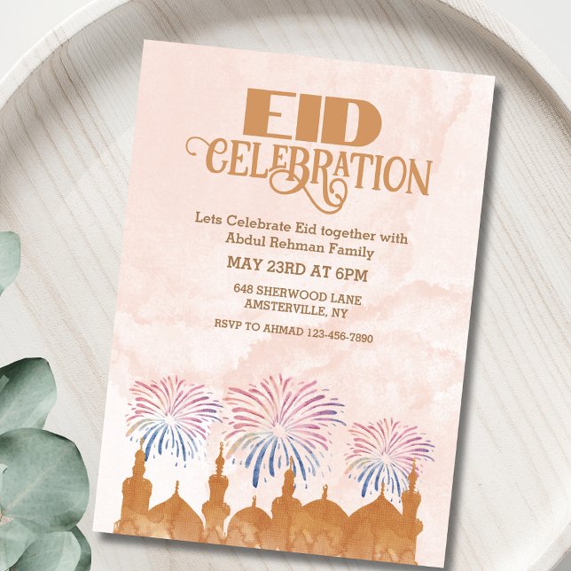 Firework Eid al fitr celebration Invitation (Creator Uploaded)