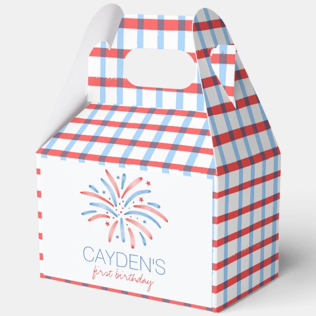 Firework Fourth of July Birthday Favour Box (Front)