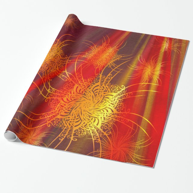 Firework Mandala Wrapping Paper (Unrolled)