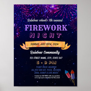 firework night event flyer poster