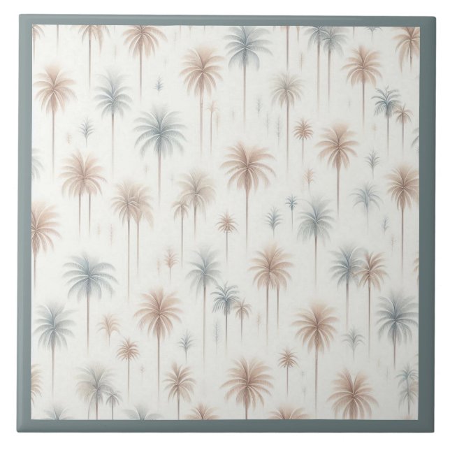 Firework Palms Ceramic Tile (Front)