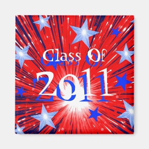 Firework R W B 'Class of 2011' magnet square