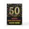 Firework Rainbow 50th Black & Gold Happy Birthday