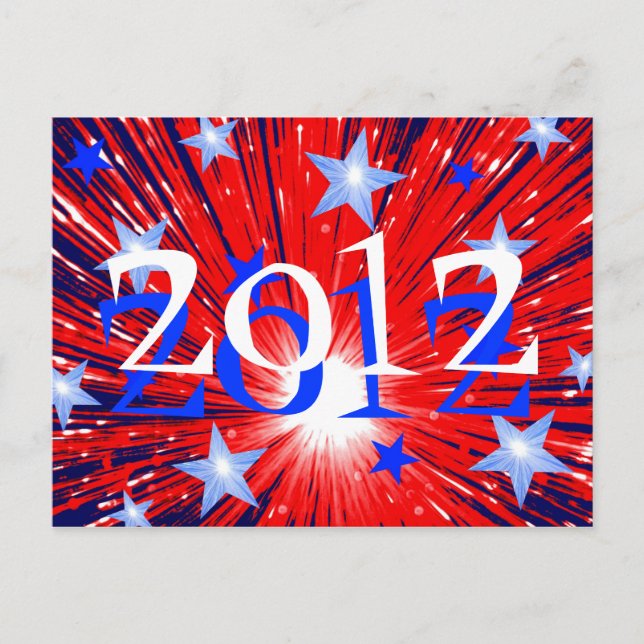 Firework Red White Blue '2012' postcard (Front)