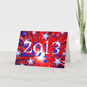 Firework Red White Blue '2013' New Year card