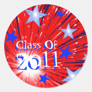 Firework Red White Blue 'Class of 2011' sticker