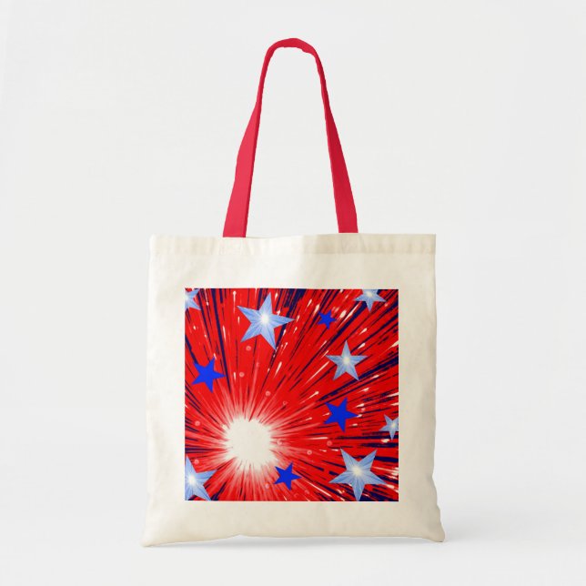 Firework Red White Blue tote bag (Front)