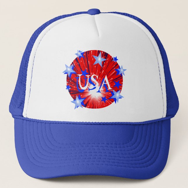 Firework Red White Blue 'USA' hat (Front)