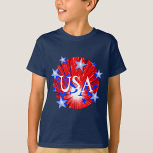 Firework Red White Blue 'USA' kids t-shirt