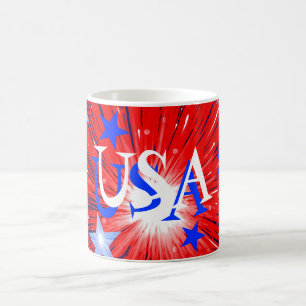 Firework Red White Blue 'USA' mug