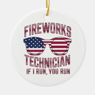 Firework Technician 4Th Of July Funny Usa Ceramic Ornament