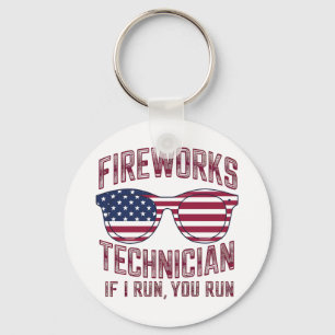 Firework Technician 4Th Of July Funny Usa Key Ring