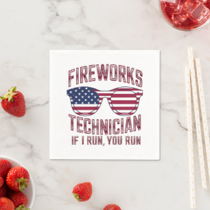 Firework Technician 4Th Of July Funny Usa Napkin