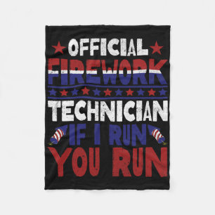 Firework Technician 4th Of July Funny Usa Pyro-tec Fleece Blanket