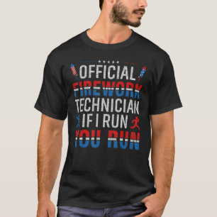 Firework Technician 4th Of July Funny USA Pyro-tec T-Shirt