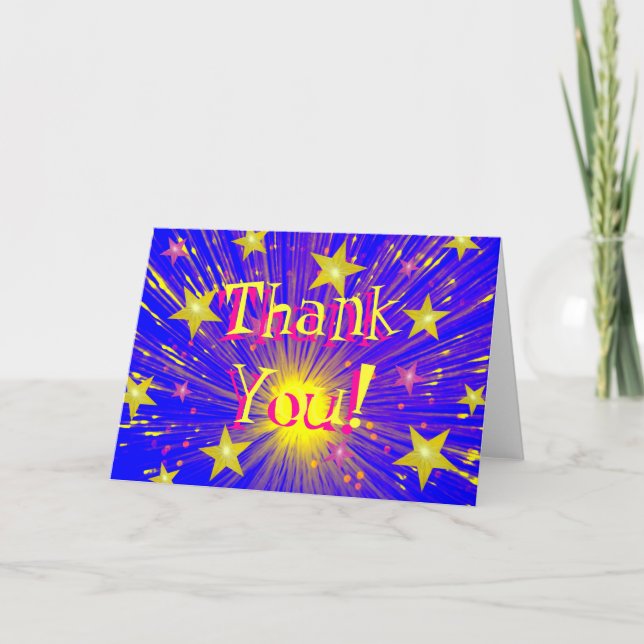 Firework 'Thank You!' greetings card (Front)